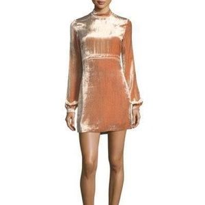 A.L.C. Gemma Mock Neck Velvet Dress Rose Pink NWT
